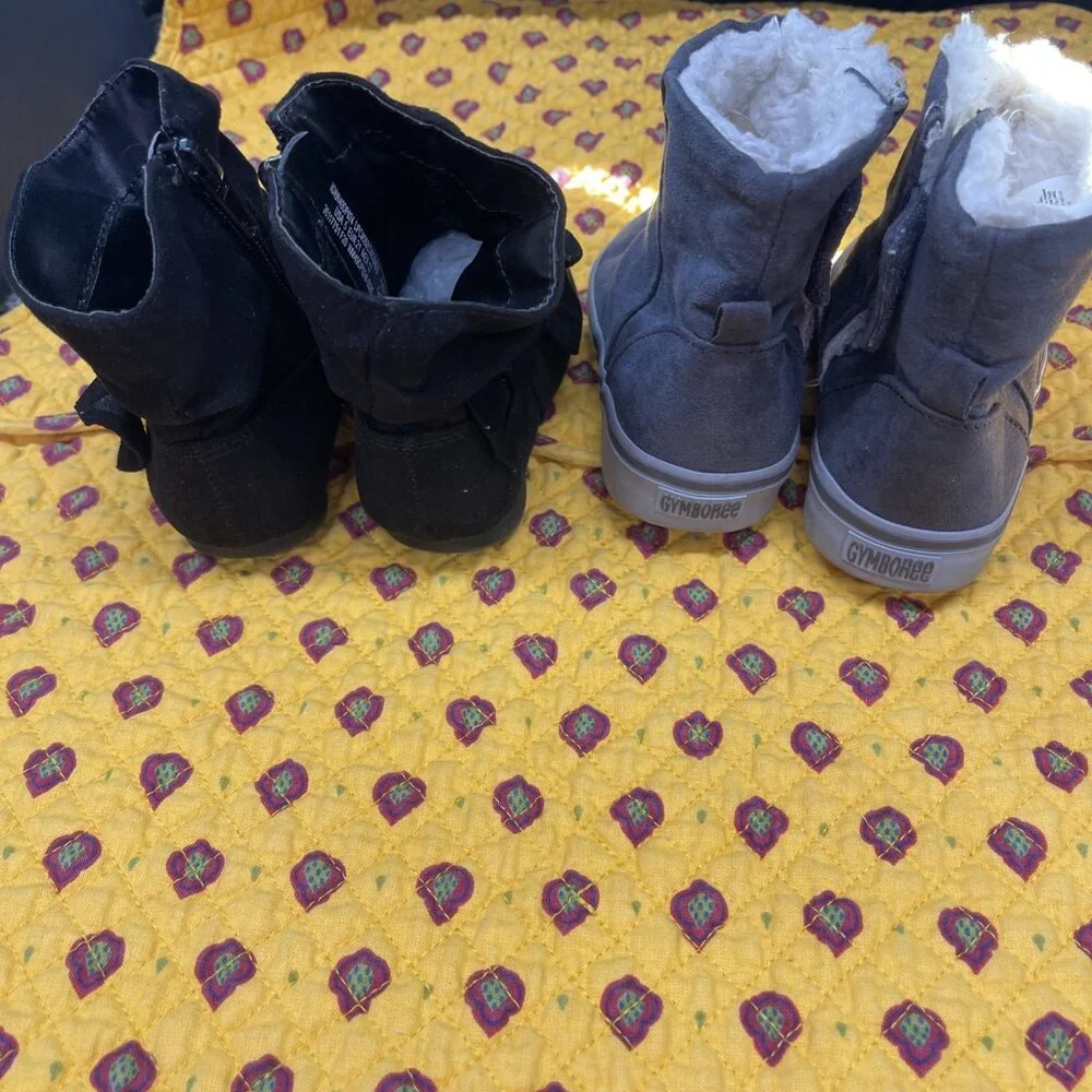 GYMBOREE ICE ALL-STAR GRAY SHERPA LINED SUEDE BOOT Sz7 AND Wonderful Nation Sz 5